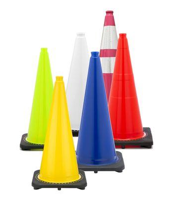 Bright traffic cones for parking lots, road construction and valet services.