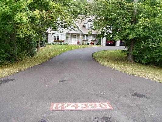 New driveway with StreetPrint impression of the house number.