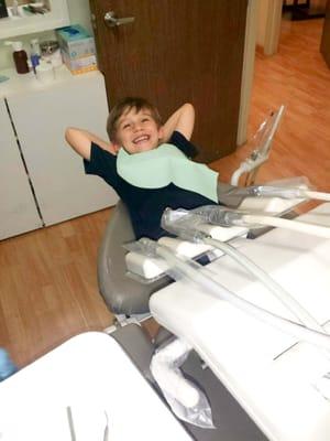 my 5 year old in Dr. Vo's chair