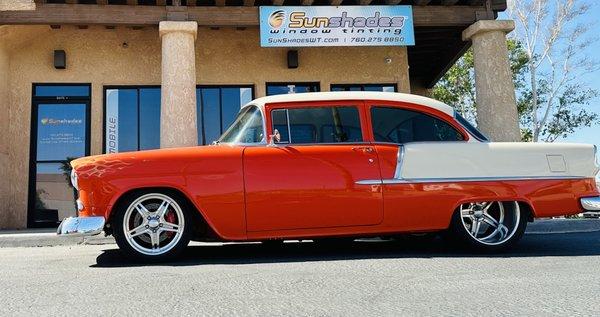 1955 Chevy Bel Air in our infrared ceramic film by Madico Inc.