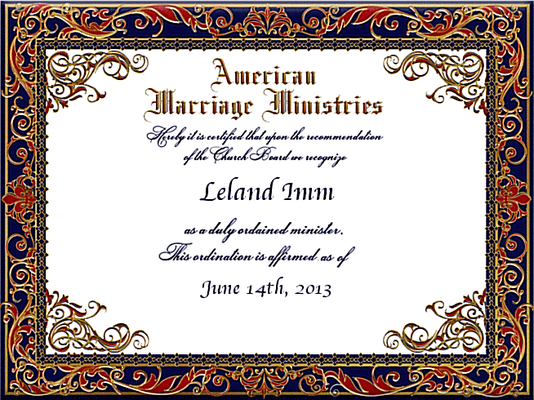 Pastor Leland Imm Ordained Minister & Wedding Officiant