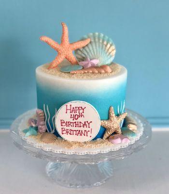 Birthday cake ombré teal