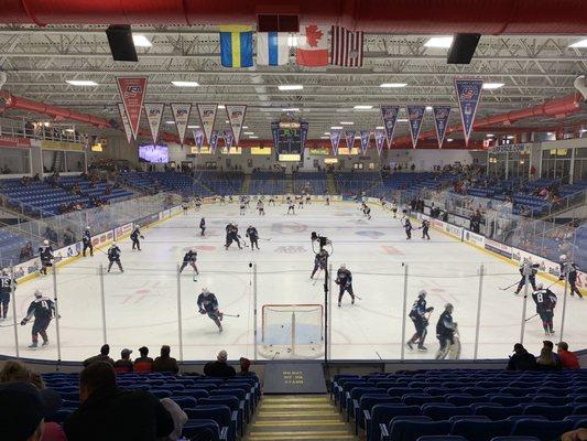 Impressive sight lines and a great venue to watch a hockey game.