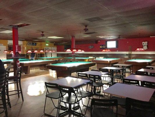 Pool hall & seating!