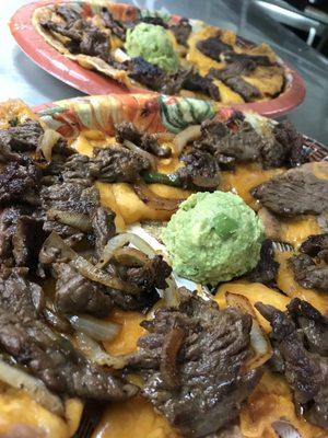 Beef fajita nachos