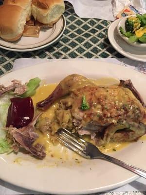 Cornish hen with cornbread stuffing