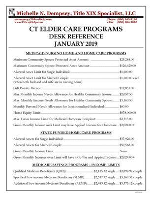 CT Elder Care Desk Reference for Jan. 2019