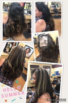 Hair transformation, color, highlights long layers hair cut , deep conditioning,and style,Suyapa Hernandez