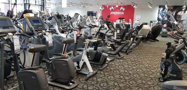 Full selection of exercise bikes for home fitness.