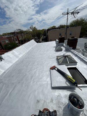 Roof coating.