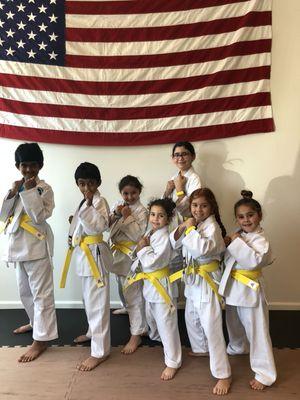 Some of our students that passed their yellow belt test, congratulations to them!