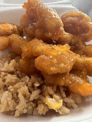 Orange chicken and fried rice