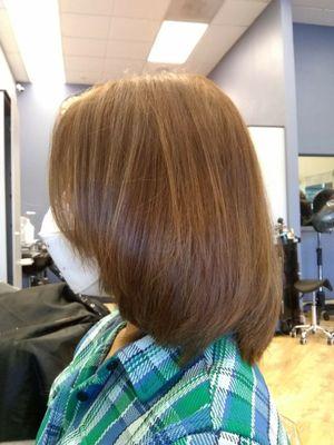 Bleach and coler with highlights done by Tiffany hairstylist