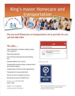 King's manor home care and transportation