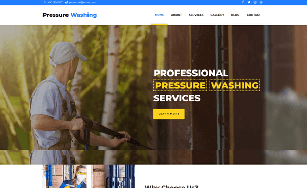 Pressure washing company web design