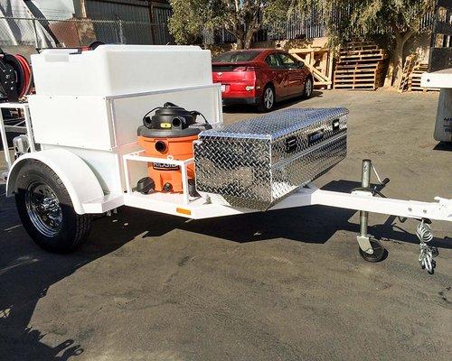 Customized power wash trailer built by Universal Trailer in Pacoima