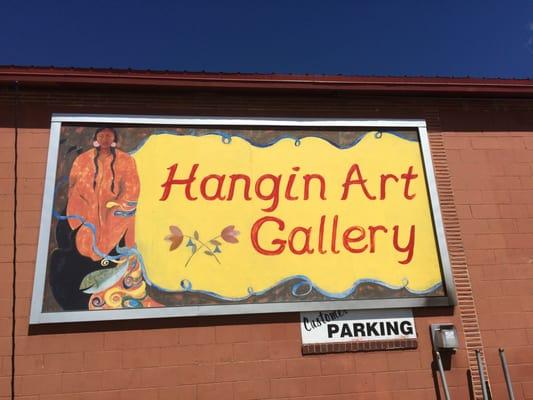 Sign for hanging art gallery