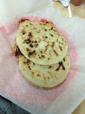 Two delicious pupusas rebueltas