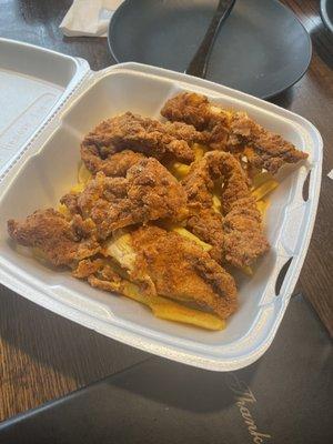 Chicken tenders hard with weird breading