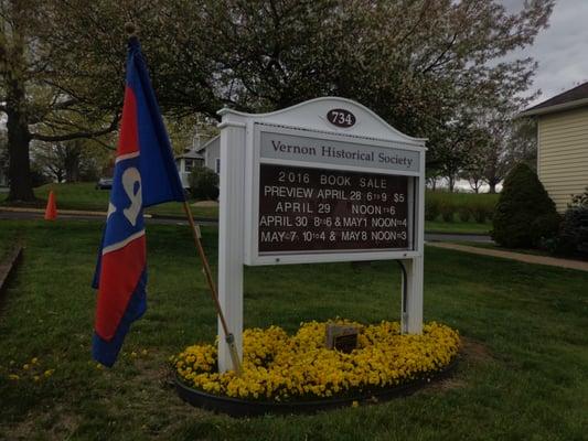 Awesome Brand New Sign at Vernon Historical Society.