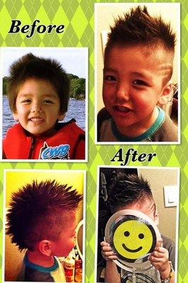 My son when he was younger..fun hair