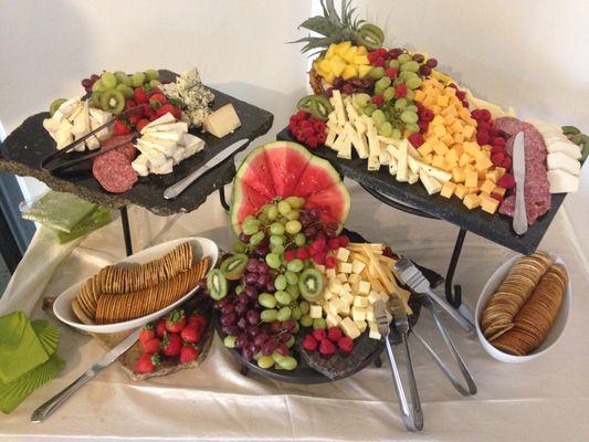 Fruit and cheese presentation for a smaller wedding in Denver