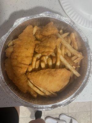 Chicken tenders and French fries