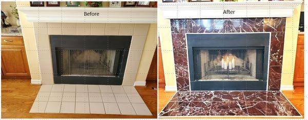 Fireplace surround and hearth replacement