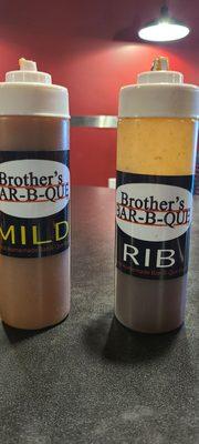 Mild is like honey sweet,  rib sause is more of a tangy bbq.