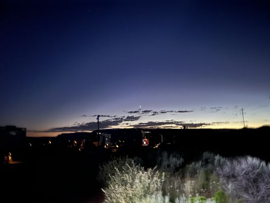 The terrace at night