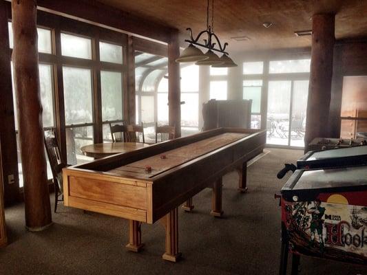 Game room with hot tub