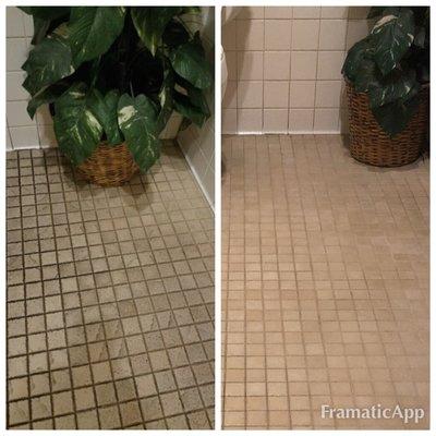 Bathroom tile in a restaurant restored