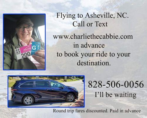 Need a ride while in Asheville? You can book your airport ride in advance.