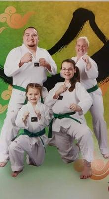 This is our family photo from Master Chongs Tae Kwon Do.