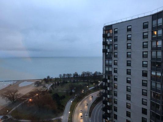 Lakeshore Drive view from Hollywood Tower condominium, Edgewater