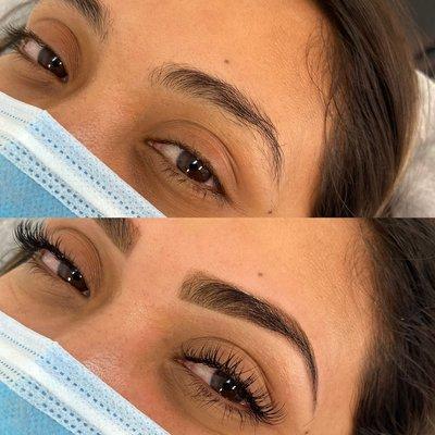 Brow tint and classic lashes