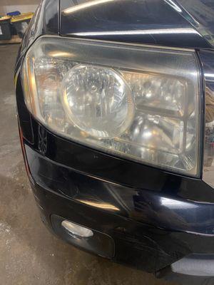 Before and after headlight restoration