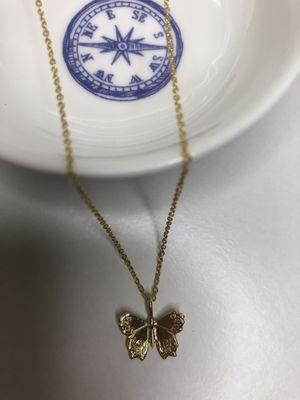 Girls Crew dainty butterfly necklace. 14K gold filled over brass. 15" with 2" extender.