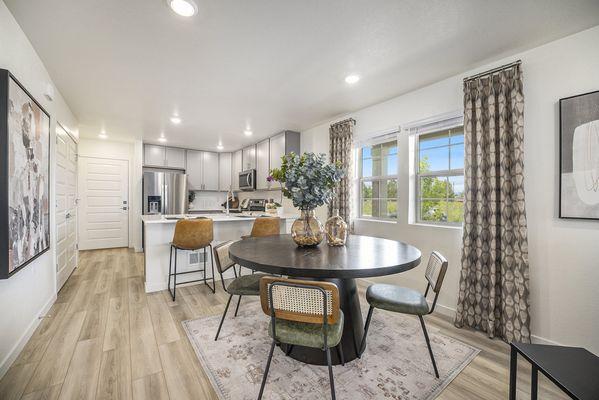 Kitchens with garage access & pantries.