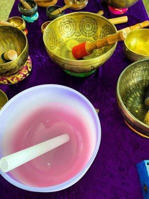 We carry quartz and Tibetan singing bowls, gongs, sound forks, tingsha bells and wind chimes.