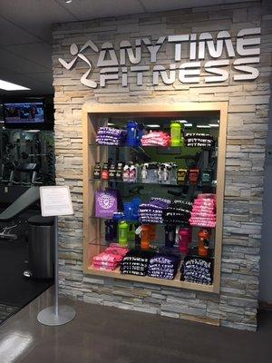 Show off your Anytime Fitness pride with a t-shirt, blender bottle or towel purchase.