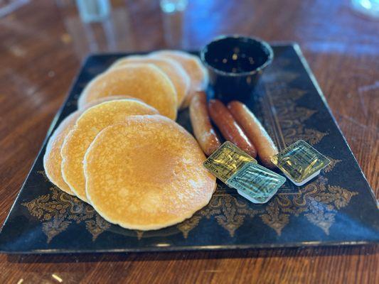 Pancakes and Sausage links Served on Sundays.