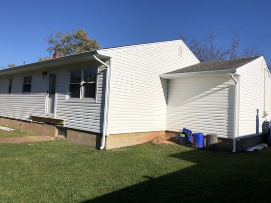 Rear garage and side completed