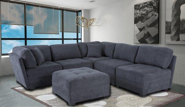 Monaco fabric sectional sofa and ottoman set on sale only $899