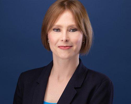 Mature Woman with blue background