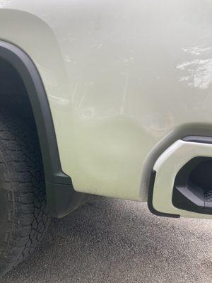 Dented truck