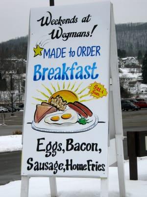 I haven't seen the made to order breakfasts lately, but like what they have on hand for early morning eats.