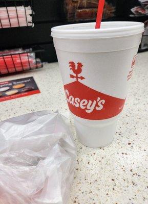 Diet Coke, that Great ice, and a donut for tonight's bedtime medicine.