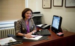 Dr. Marcu in her office.