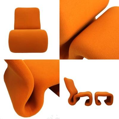 Just in time for Halloween we finished reupholstering this pumpkin orange "Etcetera" Lounge Chair!  #janekselius #etcetera #loungechair